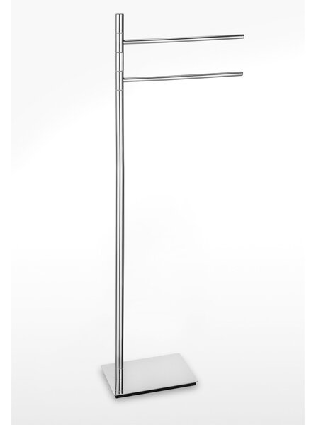 Piantana portasciugamani da bagno 2 bracci snodati Linea Basic Design Moderno dimensioni 33x15xh90 cm - bracci lunghezza 28 cm cromo lucido Garanzia i0 anni contro la ruggine