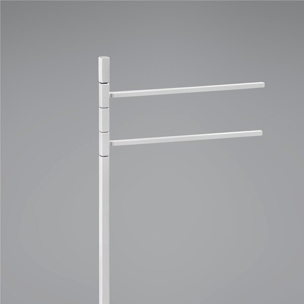 Piantana portasciugamani da bagno 2 bracci snodati Linea Living Moderno 33x15xh88 cm - bracci lunghezza 28 cm bianco Opaco Garanzia i0 anni contro la ruggine