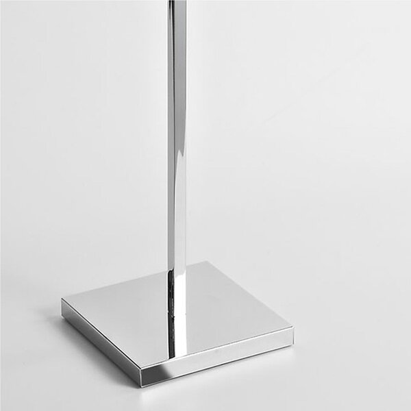 Piantana porta asciugamani Bassa 46x24xh91 cm finitura cromo lucido tubo quadrato bagno galvanico di oltre 22 micron inalterabile nel tempo
