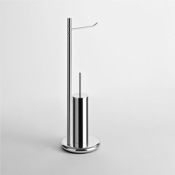 Piantana WC Bidet con Porta carta e porta scopino ELBA 39x20xh73 cm inox lucido Garanzia per anni contro la ruggine
