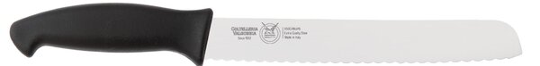 Coltello pane cm 23, colore nero , manico in gomma termoplastica