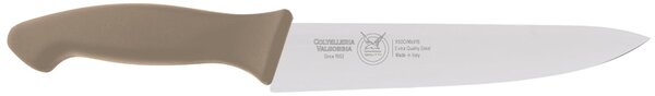 Coltello cucina cm 16, colore tortora, manico in gomma termoplastica