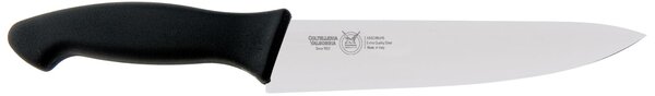 Coltello cucina cm 20, colore nero , manico in gomma termoplastica