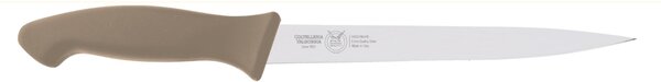 Coltello filettare flessibile cm 18, colore tortora, manico in gomma termoplastica