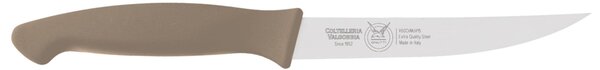 Coltello bistecca affilato cm 12, colore tortora, manico in gomma termoplastica