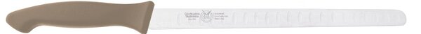 Coltello salmone cm 26, colore tortora, manico in gomma termoplastica