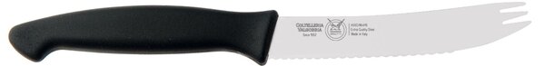 Coltello formaggio a 3 punte cm 12, colore nero , manico in gomma termoplastica