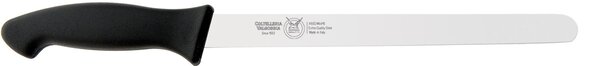 Coltello prosciutto stretto cm 26, colore nero , manico in gomma termoplastica