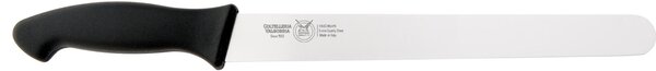 Coltello salumi cm 26, colore nero , manico in gomma termoplastica
