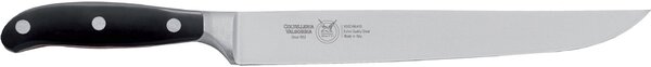 Coltello Arrosto lunghezza 23 cm forgiato in acciaio W.Nr.1.4116 manico nero , Manico in Resina Acetalica e rivetti inox