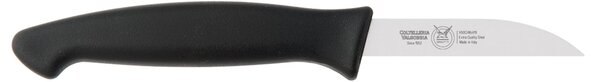 Coltello cucina verdura retto affilato cm 8, colore nero , manico in gomma termoplastica