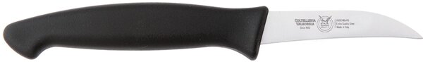 Coltello cucina verdura curvo cm 7, colore nero , manico in gomma termoplastica