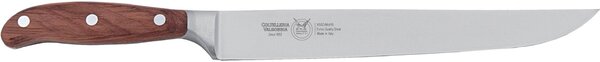 Coltello Arrosto lunghezza 23 cm forgiato in acciaio W.Nr.1.4116 manico in legno di mogano , colore manico in legno di mogano scuro