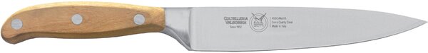 Coltello cucina o lama forgiata in acciaio W.Nr.1.4116 cm 16, manico legno di Frassino , Manico in essenza legno di Frassino