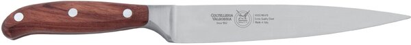 Coltello filettare flessibile lama forgiata cm 18 indispensabile per le operazioni di sfilettatura del pesce in acciaio W.Nr.1.4116 , Manico in essenza legno di Frassino