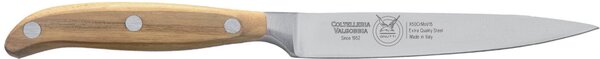 Coltello cucina spelucchino lama forgiata in acciaio W.Nr.1.4116 cm 11, manico legno di Frassino , Manico in essenza legno di Frassino