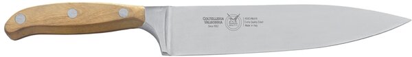Coltello cucina o lama forgiata in acciaio W.Nr.1.4116 cm 20, manico legno di Frassino , Manico in essenza legno di Frassino