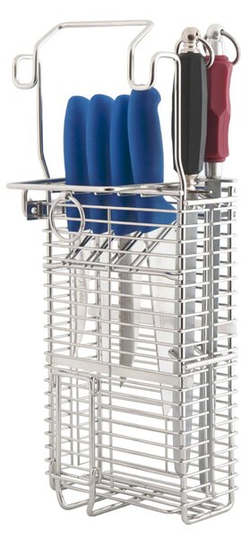 Cesto Portacoltelli 4 pz + 2 acciaini Cesto realizzato in acciaio inossidabile W.Nr. 1.4307 Cesto che pu� contenere 4 coltelli+ 2 acciaini