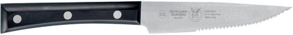 Coltello bistecca Largo con lama seghettata cm 12, colore Nero, manico in paperstone perfetto per carni e bistecche di spessore