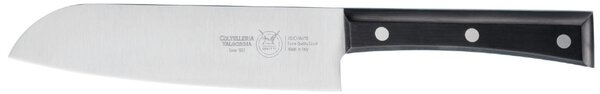 Coltello santoku cm 18, colore nero, manico in resina acetalica nera