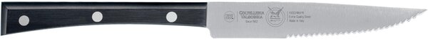 Coltello bistecca stretto con lama seghettata cm 13, colore Nero, manico in paperstone perfetto per carni e bistecche di spessore