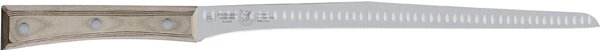 Coltello salmone Stretto flessibile in acciaio 18/10 manico in Paperstone cm 28 colore nocciola