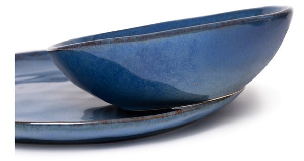 Set da pranzo in gres blu scuro 16 pezzi Glosia - Bonami Selection
