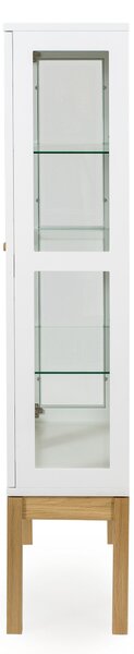 Vetrina AbbeyWood in legno ingegnerizzato e solido, vetro, dimensioni 88 x 35 x h174 cm, peso 60 Kg, finitura bianco, rovere