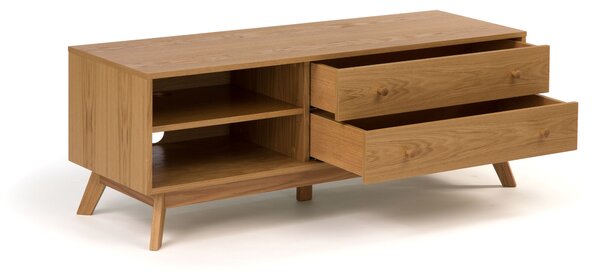 Mobile TV Kensal , Grande quercia in legno massello, MFC, dimensioni 130 x 45 x h50 cm, peso 32 Kg, finitura quercia