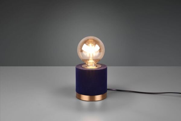 Lampada da tavolo judy base metallo ottone satinato r50691012 blu