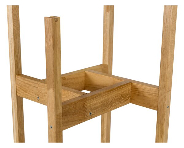 Appendiabiti Hilbert in legno massiccio, dimensioni 43 x 43 x h165 cm, peso 5 Kg, finitura quercia