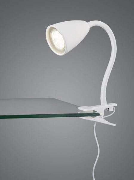 Lampada da tavolo wanda flessibile con pinza metallo bianco 202620131