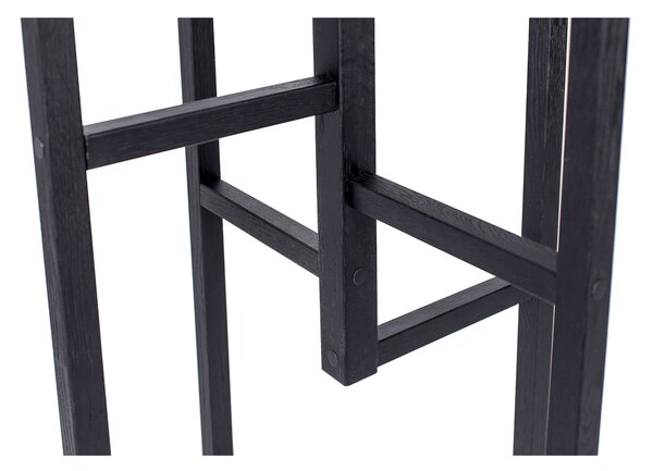 Appendiabiti Eigen nero in legno massiccio, dimensioni 47 x 47 x h175 cm, peso 6 Kg, finitura nero