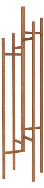 Appendiabiti Eigen in legno massiccio, dimensioni 47 x 47 x h175 cm, peso 6 Kg, finitura quercia