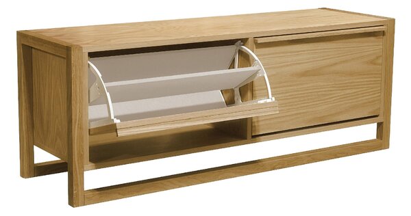 Scarpiera panca due porte New Est 120x38xh50 cm- peso 31 kg in legno colore legno di rovere