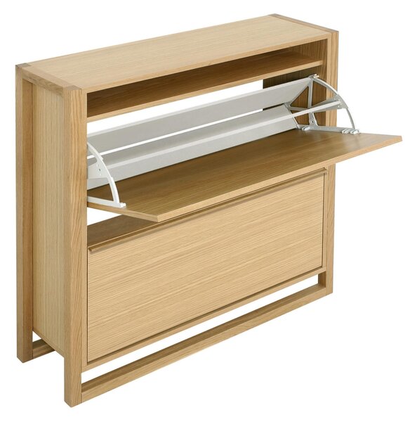 Scarpiera due ante New Est 100x28xh100 cm- peso 33 kg - contenuto 16 paia in legno colore legno di rovere