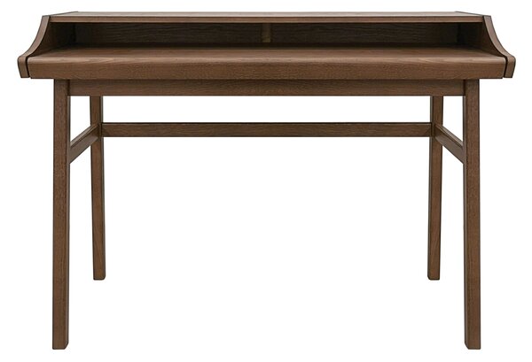 Scrivania Carteret in legno ingegnerizzato e massiccio, dimensioni 115 x 44 x h83,5 cm, peso 25 Kg, finitura noce