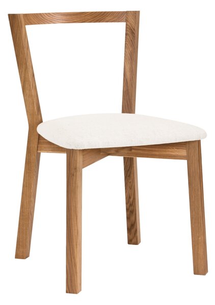 Sedia da pranzo Cee H in rovere massello, tessuto, dimensioni 45 x 54 x h75 cm, peso 6 Kg, finitura rovere, bianco