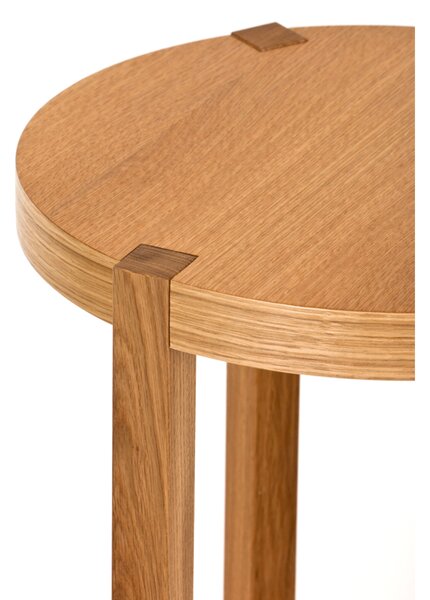 Tavolino Brentwood in legno ingegnerizzato e massiccio, dimensioni 41 x 41 x h55 cm, peso 7 Kg, finitura quercia