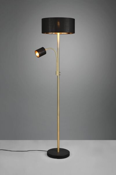Lampade da terra motel con paralumi neri e oro h.170cm metallo otto