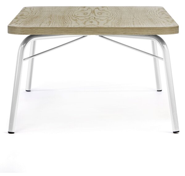 Tavolino Ashburn Bianco in legno ingegnerizzato, metallo, dimensioni 125 x 65 x h40 cm, peso 18 Kg, finitura rovere, bianco
