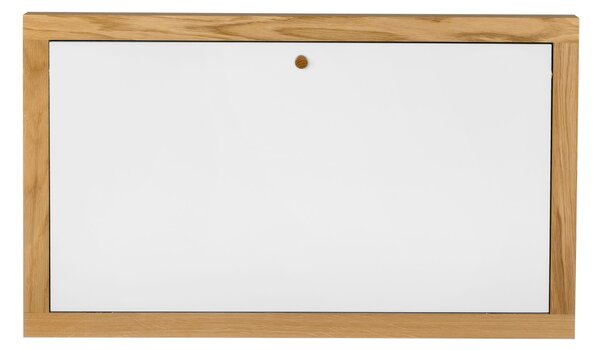 Scrivania Brenta Bianco in legno ingegnerizzato e massiccio, acciaio, dimensioni 74 x 8 x h44 cm, peso 9 Kg, finitura bianco, rovere