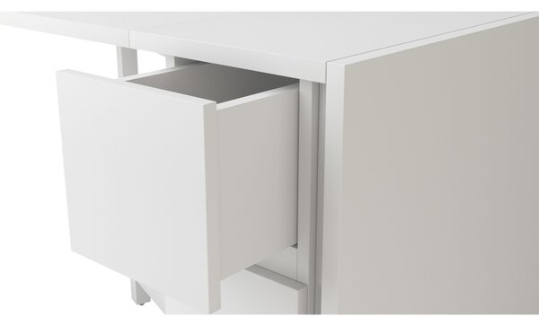 Tavolo Richiudubile in 35 cm a ribalta kungla in legno ingegnerizzato e massiccio, dimensioni 170 x 90 x h75 cm, peso 59 Kg, finitura bianca