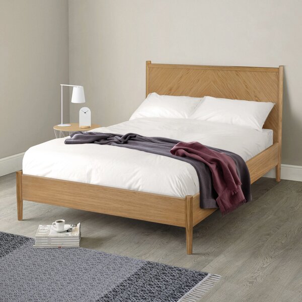 Letto Farsta angolo 140x200 in legno ingegnerizzato e massiccio, dimensioni 140 x 200 x h96 cm, peso 47 Kg, finitura quercia