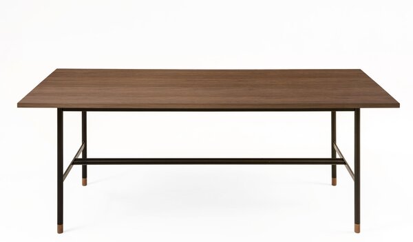 Tavolo da pranzo Jugend Noce in legno ingegnerizzato, acciaio, dimensioni 200 x 95 x h75 cm, peso 36 Kg, finitura noce, nero