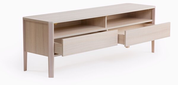 Mobile TV Oslo in legno ingegnerizzato e massiccio, dimensioni 160 x 42 x h53 cm, peso 38 Kg, finitura Legna leggera