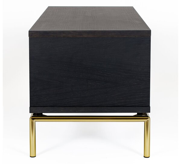 Baule da caff� Pimlico in legno ingegnerizzato e solido, metallo, dimensioni 100 x 44 x h45 cm, peso 19 Kg, finitura rovere, nero carbone