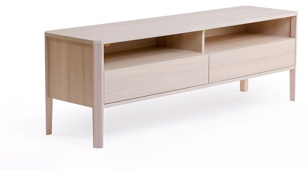 Mobile TV Oslo in legno ingegnerizzato e massiccio, dimensioni 160 x 42 x h53 cm, peso 38 Kg, finitura Legna leggera