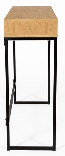 Scrivania alta frame in legno ingegnerizzato, metallo, dimensioni 100 x 35 x h92 cm, peso 12 Kg, finitura nero, rovere