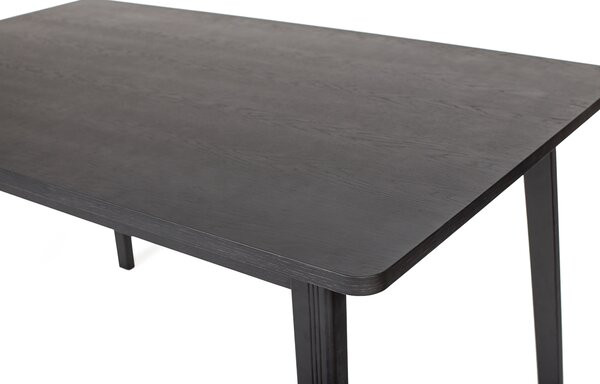 Tavolo da pranzo Skagen nero in legno ingegnerizzato e massiccio, dimensioni 140 x 90 x h75 cm, peso 41 Kg, finitura nero